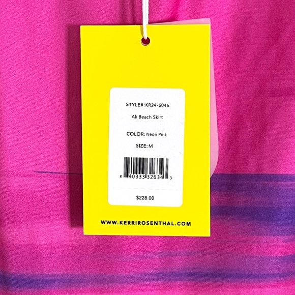 NWT Kerri Rosenthal Ali Beach Skirt in Neon Pink Size Medium - Picture 7 of 10